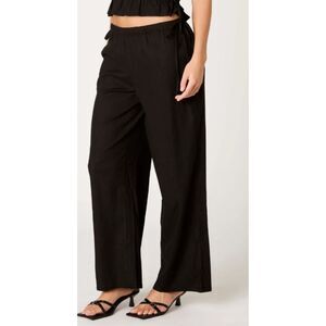 Nia Black Side Tie Bow Alejo Straight Leg Pant Size M NEW